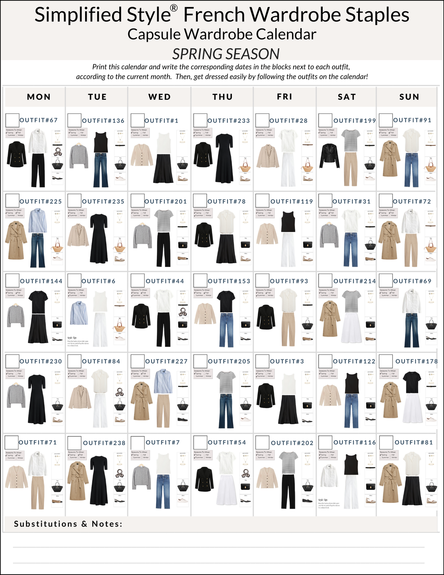 Simplified Style - French Wardrobe Staples Year-Round Capsule Wardrobe