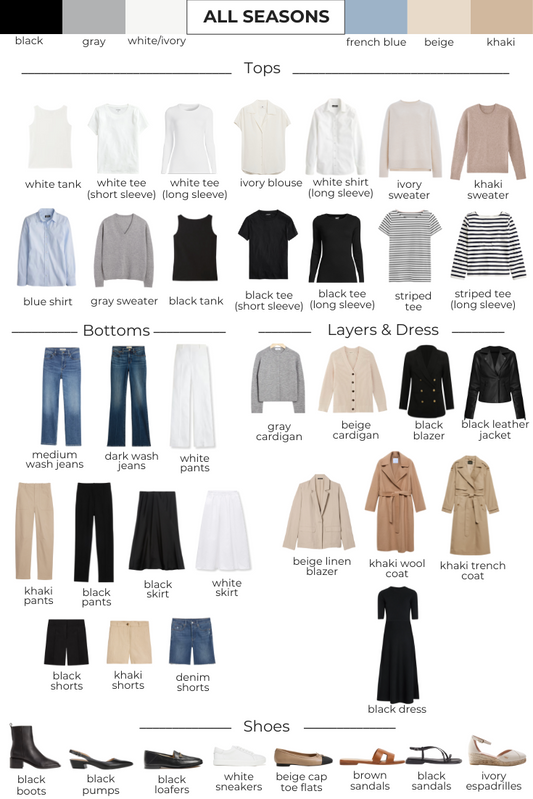 Simplified Style - French Wardrobe Staples Year-Round Capsule Wardrobe